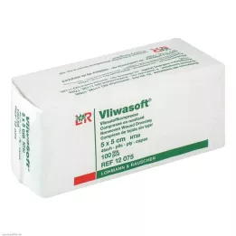 VLIWASOFT Compresse in tessuto non tessuto 5x5 cm non sterili da 4 l., 100 pz