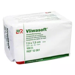 VLIWASOFT Compresse in tessuto non tessuto 7,5x7,5 cm non sterili 4l., 100 pz
