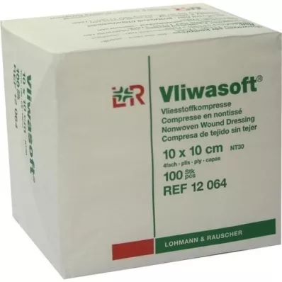 VLIWASOFT Compresse in tessuto non tessuto 10x10 cm non sterili da 4l., 100 pz