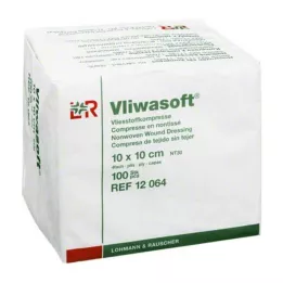 VLIWASOFT Compresse in tessuto non tessuto 10x10 cm non sterili da 4l., 100 pz