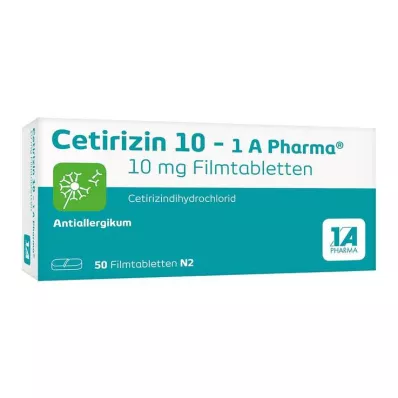 CETIRIZIN 10-1A Compresse rivestite con film Pharma, 50 pz CETIRIZIN 10-1A Compresse rivestite con film Pharma, 50 pz