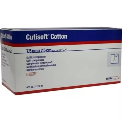 CUTISOFT Cotone per fessure Compr.7,5x7,5 cm sterile, 50X2 pz