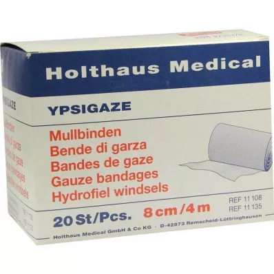 YPSIGAZE Benda di garza 8 cmx4 m, 20 pz YPSIGAZE Benda di garza 8 cmx4 m, 20 pz