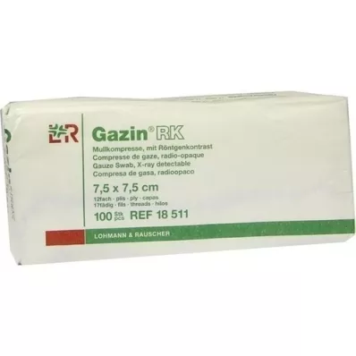 GAZIN Garza comp.7,5x7,5 cm non sterile 12x RK, 100 pz