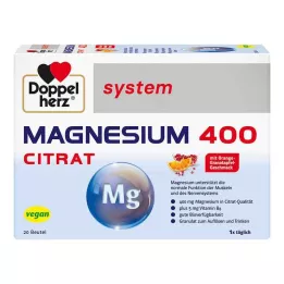DOPPELHERZ Granuli di sistema di magnesio 400 citrato, 20 pz