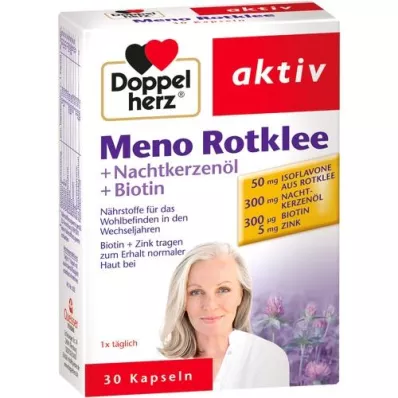 DOPPELHERZ Meno Trifoglio rosso+Olio di primula notturno+Biotina in capsule, 30 pz