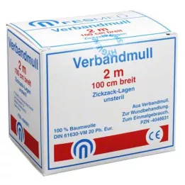 VERBANDMULL 2x1 m zigzag BW 20/100 non sterile, 1 pz