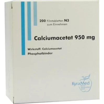 CALCIUMACETAT 950 mg compresse rivestite con film, 200 pz