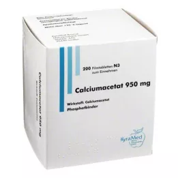 CALCIUMACETAT 950 mg compresse rivestite con film, 200 pz