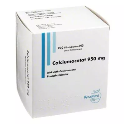 CALCIUMACETAT 950 mg compresse rivestite con film, 200 pz