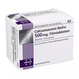 CALCIUMACETAT NEFRO 500 mg compresse rivestite con film, 200 pz