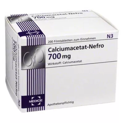 Acetato di calcio Nefro 700 mg compresse rivestite con film, 200 pz Acetato di calcio Nefro 700 mg compresse rivestite con film, 200 pz