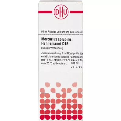 MERCURIUS SOLUBILIS Hahnemanni D 15 Diluizione, 50 ml