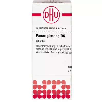 PANAX GINSENG D 6 compresse, 80 pz