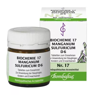 Biochimica 17 Manganum sulfuricum D 6 compresse, 80 pz Biochimica 17 Manganum sulfuricum D 6 compresse, 80 pz