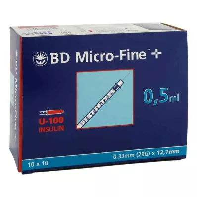 BD MICRO-FINE+ Insulinspr.0,5 ml U100 12,7 mm, 100X0,5 ml