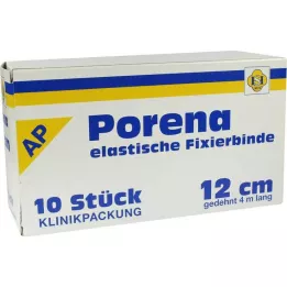 PORENA benda elastica di garza bianca da 12 cm senza involucro, 10 pz