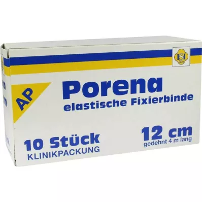 PORENA benda elastica di garza bianca da 12 cm senza involucro, 10 pz