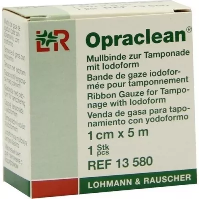 OPRACLEAN Benda di garza per tampone con iodoformio 1 cm x 5 m, 1 pz