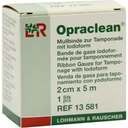 OPRACLEAN Benda di garza per tampone con iodoformio 2 cm x 5 m, 1 pz