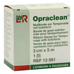 OPRACLEAN Benda di garza per tampone con iodoformio 2 cm x 5 m, 1 pz