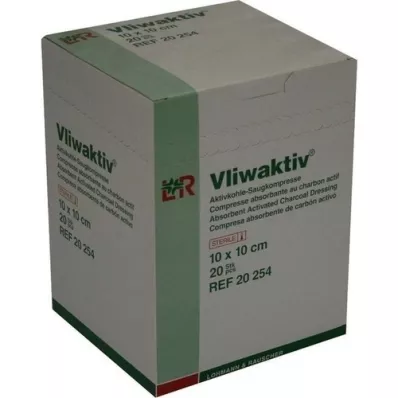 VLIWAKTIV Carbone attivo per aspirazione, sterile, 10x10 cm, 20 pz