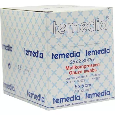 MULLKOMPRESSEN 5x5 cm sterile 12 pieghe 17 fili, 50 pz