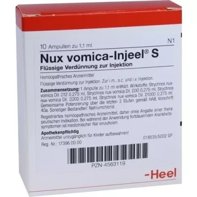 NUX VOMICA INJEEL Fiale S, 10 pz