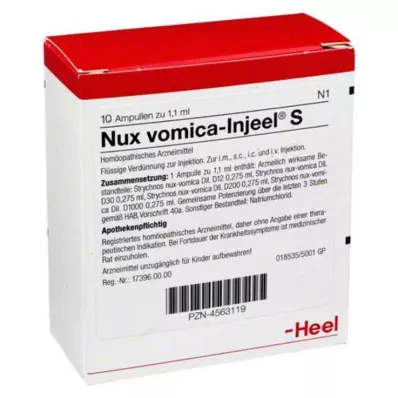 NUX VOMICA INJEEL Fiale S, 10 pz NUX VOMICA INJEEL Fiale S, 10 pz