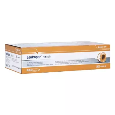 LEUKOPOR 2,5 cmx5 m, 12 pezzi LEUKOPOR 2,5 cmx5 m, 12 pezzi