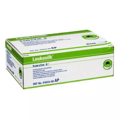 LEUKOSILK 5 cmx5 m, 6 pezzi LEUKOSILK 5 cmx5 m, 6 pezzi