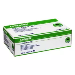 LEUKOSILK 2,5 cmx9,2 m, 12 pezzi