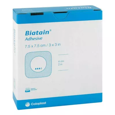 BIATAIN Medicazione in schiuma 7,5x7,5 cm autoadesiva, 10 pz