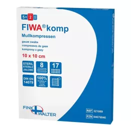 MULLKOMPRESSEN 10x10 cm sterile 8x, 5X2 pz
