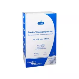 VLIESKOMPRESSEN 10x20 cm sterile a 4 strati, 25X2 pz