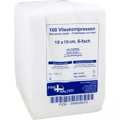 VLIESKOMPRESSEN 10x10 cm non sterile 6x, 100 pz