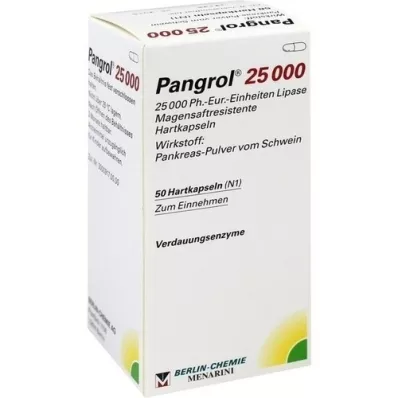 PANGROL 25.000 tappi rigidi con rivestimento enterico, 50 pz