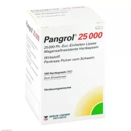 PANGROL 25.000 tappi rigidi con rivestimento enterico, 100 pz
