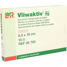 VLIWAKTIV AG Tampone al carbone attivo con argento 6,5x10 cm, 10 pz