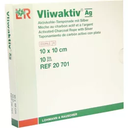 VLIWAKTIV AG Tampone al carbone attivo con argento 10x10 cm, 10 pz