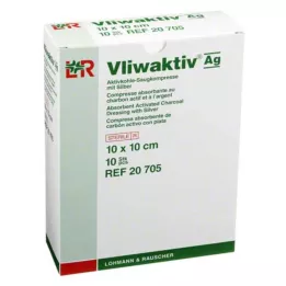 VLIWAKTIV AG Carbone attivo assorbente comp. con argento 10x10 cm, 10 pz