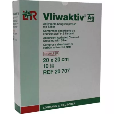 VLIWAKTIV AG Carbone attivo assorbente comp. con argento 20x20 cm, 10 pz