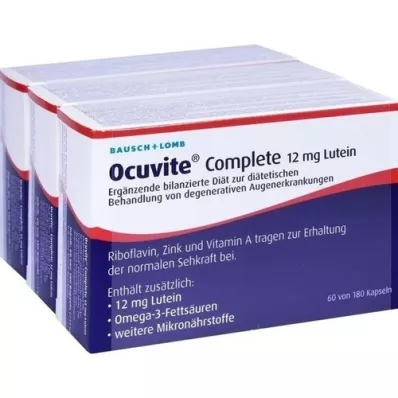 OCUVITE Capsule complete di luteina da 12 mg, 180 pezzi