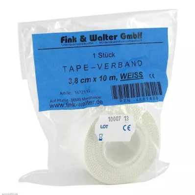 TAPE-Bendaggio 3,8 cmx10 m bianco, 1 pz