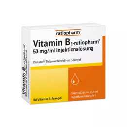 VITAMIN B1-RATIOPHARM 50 mg/ml fiale iniettabili, 5X2 ml