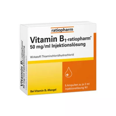 VITAMIN B1-RATIOPHARM 50 mg/ml fiale iniettabili, 5X2 ml VITAMIN B1-RATIOPHARM 50 mg/ml fiale iniettabili, 5X2 ml