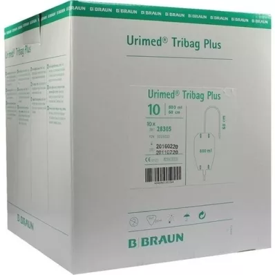 URIMED Tribag Plus Urine Leg Sleeve 800ml 60cm ster., 10 pz