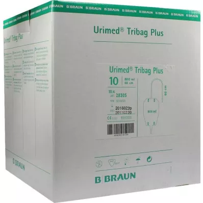 URIMED Tribag Plus Urine Leg Sleeve 800ml 60cm ster., 10 pz