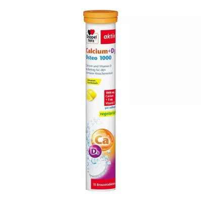 DOPPELHERZ Calcio+D3 Osteo 1.000 compresse effervescenti, 15 pz
