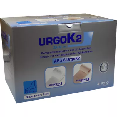 URGOK2 Compr.Syst.8cm Circonf.caviglia 25-32cm, 6 pz